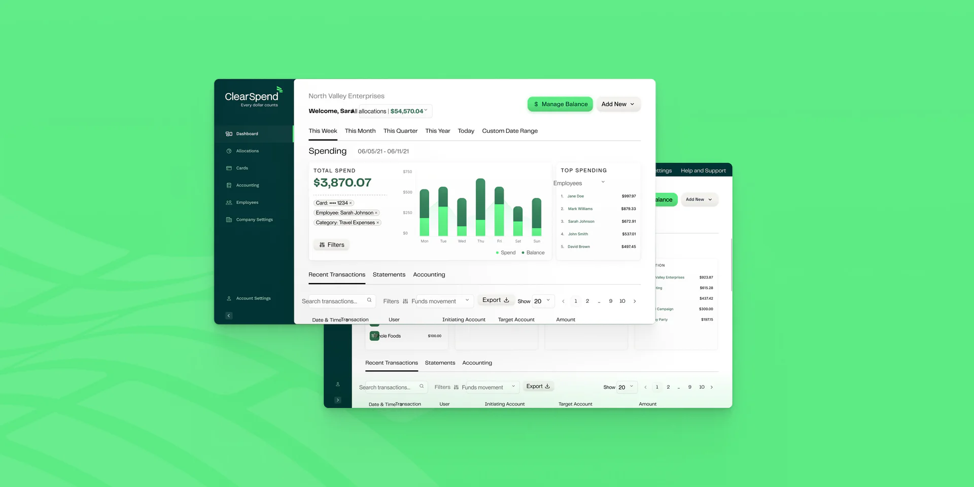 ClearSpend Web App