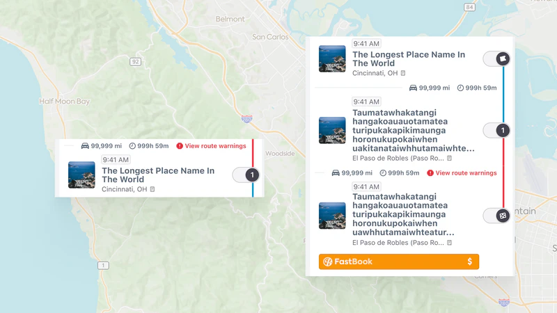 showing how the trip planningcomponents stack together